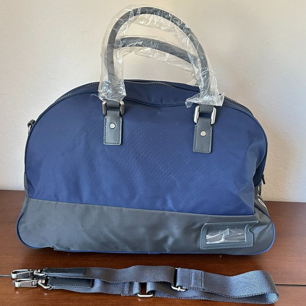 NEW Agnes B Homme Weekender Travel Carry-On Bag JAPAN, Navy/Black, Nylon&Leather